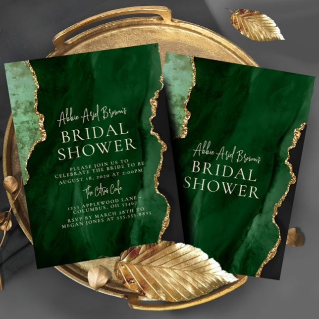 Invitation à la douche nuptiale Émeraude verte (Créateur téléchargé)