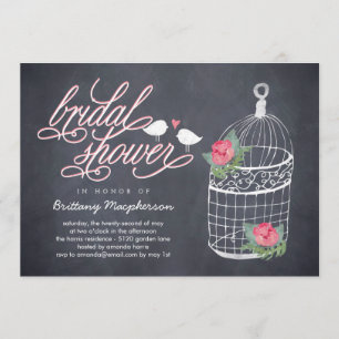 Invitation à la douche nuptiale en cage ornée