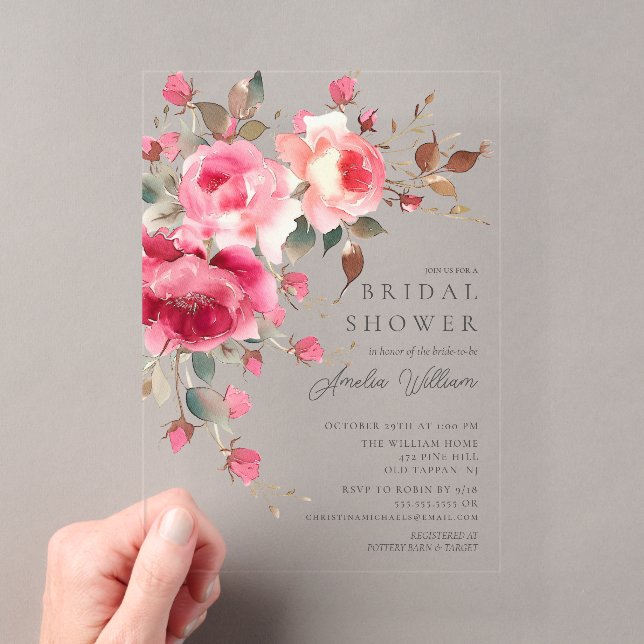 Invitation à la douche nuptiale en fleurs bleues (In situ (ordinateur de poche))
