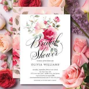 Invitation à la douche nuptiale en fleurs bleues