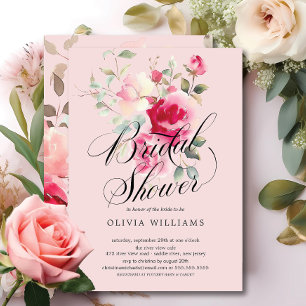 Invitation à la douche nuptiale en fleurs bleues