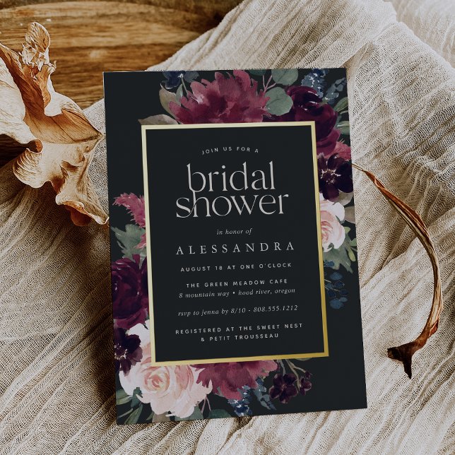 Invitation à la douche nuptiale en fleurs de prune (Créateur téléchargé)