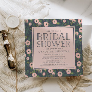 Invitation à la douche nuptiale en floraison noire