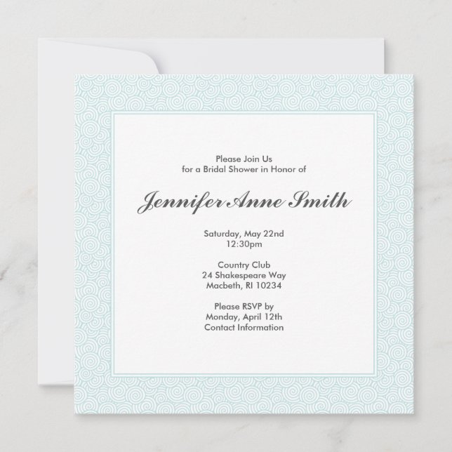 Invitation à la douche nuptiale en spirale (Devant)