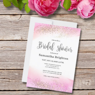 Invitation à la douche nuptiale en teintes roses