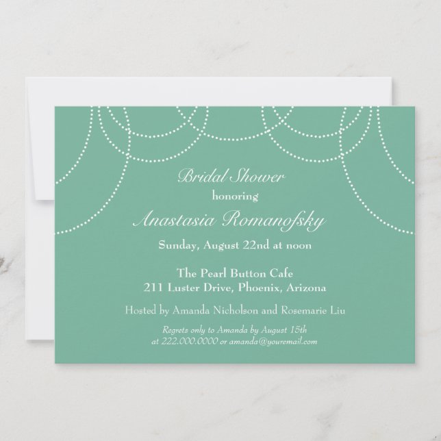 Invitation à la douche nuptiale Fancy Pearls (Devant)