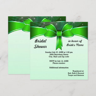 Invitation à la douche nuptiale Festive Green Ribb