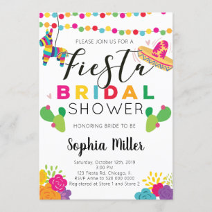 Invitation à la douche nuptiale Fiesta mexicaine