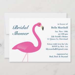Invitation à la douche nuptiale Flamant rose rose