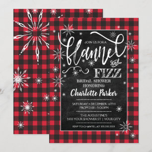 Invitation à la douche nuptiale Flannel & Fizz