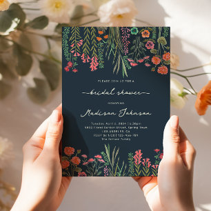 Invitation à la douche nuptiale Fleur sauvage colo