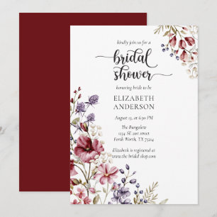 Invitation à la douche nuptiale Fleur sauvage de B