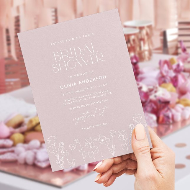 Invitation à la douche nuptiale fleurie Boho moder (Créateur téléchargé)