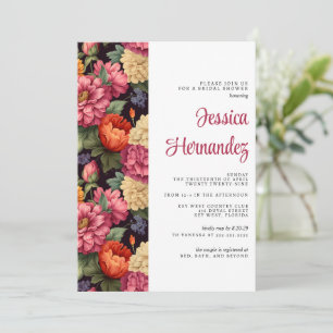 Invitation à la douche nuptiale fleurie colorée