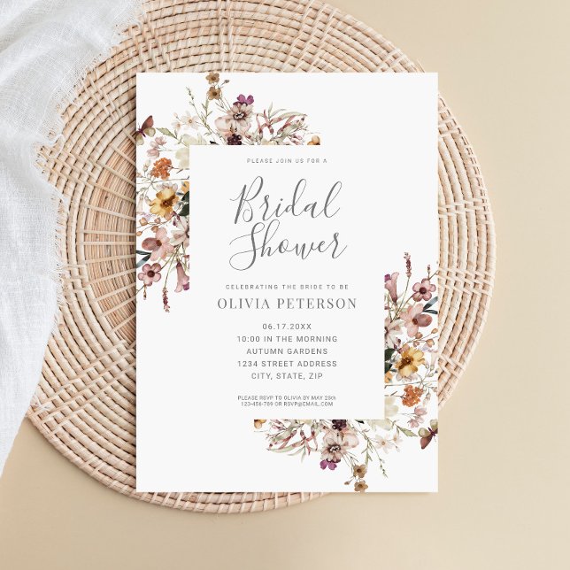 Invitation à la douche nuptiale fleurie moderne (Créateur téléchargé)