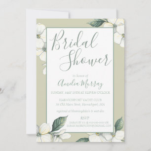 Invitation à la douche nuptiale, fleurs de bois de