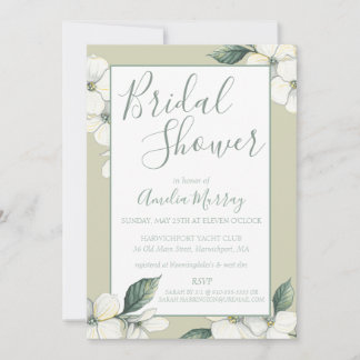 Invitation à la douche nuptiale, fleurs de bois de