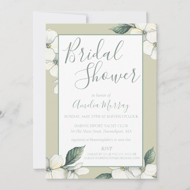 Invitation à la douche nuptiale, fleurs de bois de (Devant)