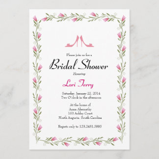 Invitation à la douche nuptiale - Fleurs et chauss
