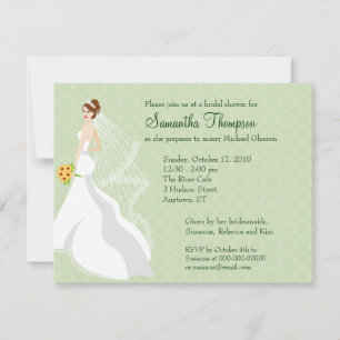 Invitation à la douche nuptiale Flirty Jade
