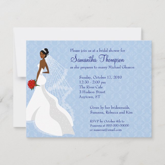 Invitation à la douche nuptiale Flirty Sapphire (Devant)