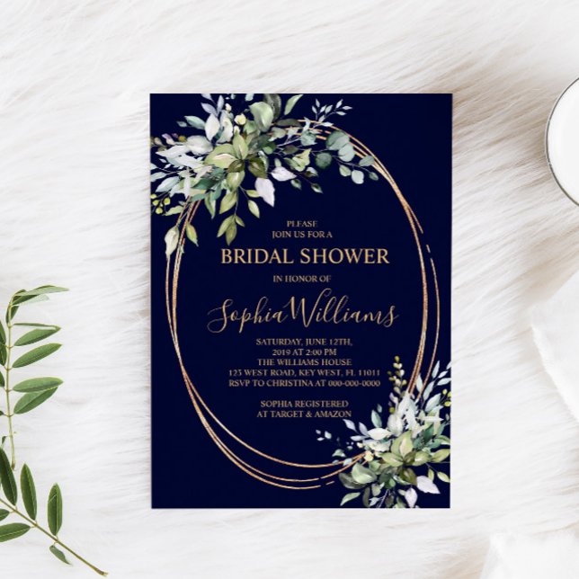 Invitation à la douche nuptiale Floral & Gold (Créateur téléchargé)