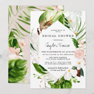 Invitation à la douche nuptiale florale