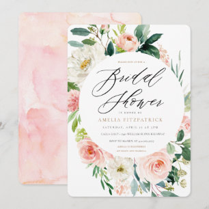 Invitation à la douche nuptiale florale