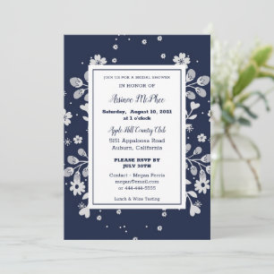 Invitation à la douche nuptiale Florale blanche