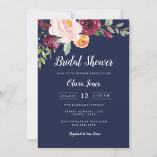 Invitation à la douche nuptiale florale de la mari