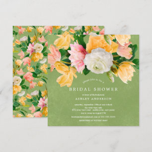 Invitation à la douche nuptiale florale de Spring 