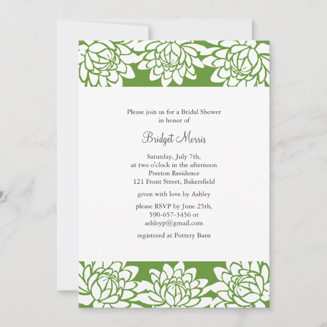 Invitation à la douche nuptiale florale et moderne (Devant)