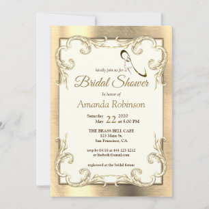 Invitation à la douche nuptiale Foil-Gold-Silver