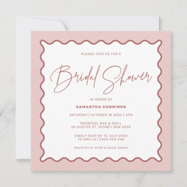 Invitation à la douche nuptiale frontalière (Devant)