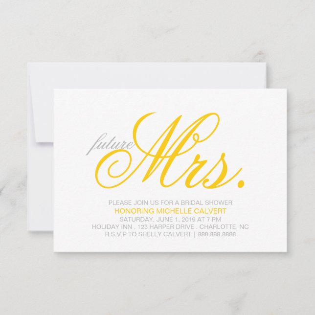 Invitation à la douche nuptiale| future Mme (Devant)