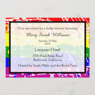 Invitation à la douche nuptiale gaie Rainbow