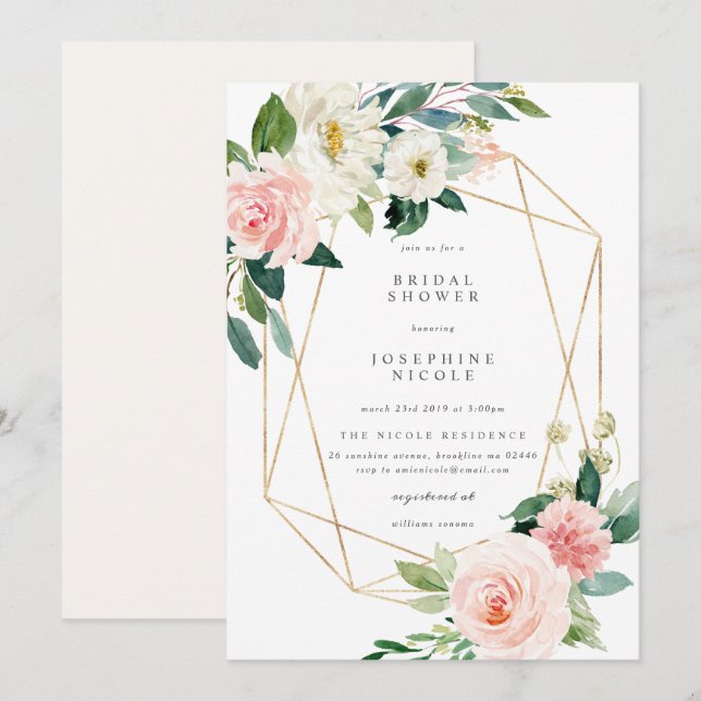 Invitation à la douche nuptiale Géométrique (Devant / Derrière)