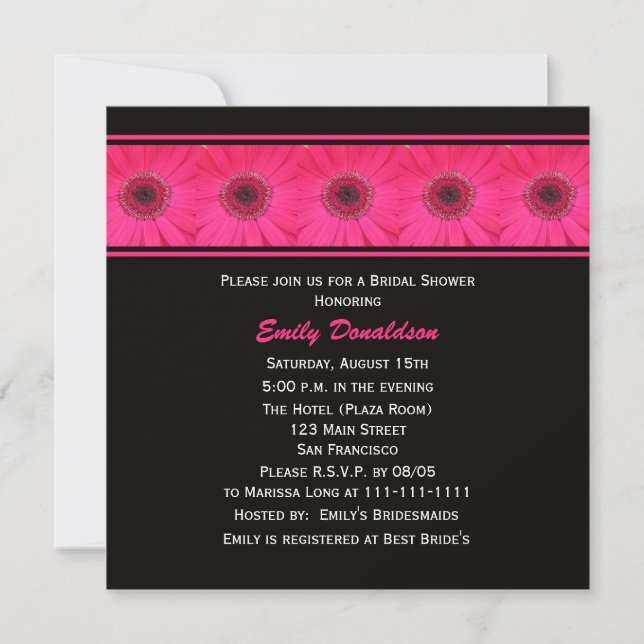 Invitation à la douche nuptiale — Gerbera Daisy (Devant)
