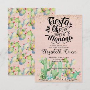 Invitation à la douche nuptiale - Glam Cactus