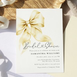 Invitation à la douche nuptiale Gold Bow