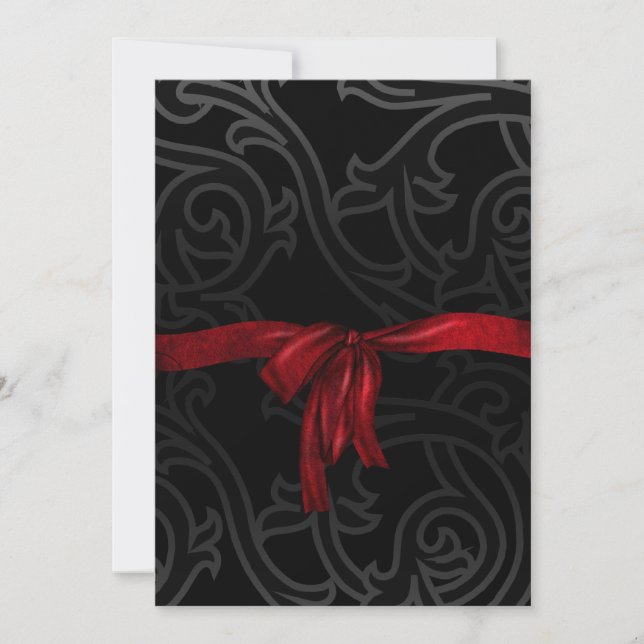 Invitation à la douche nuptiale gothique Bow rouge (Devant)