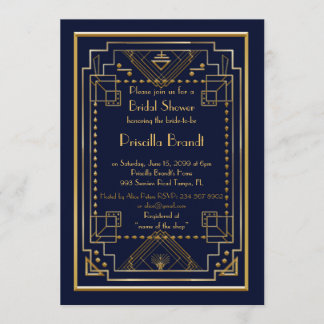 Invitation à la douche nuptiale, grand Gatsby, mar