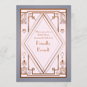 Invitation à la douche nuptiale, grand Gatsby, ros