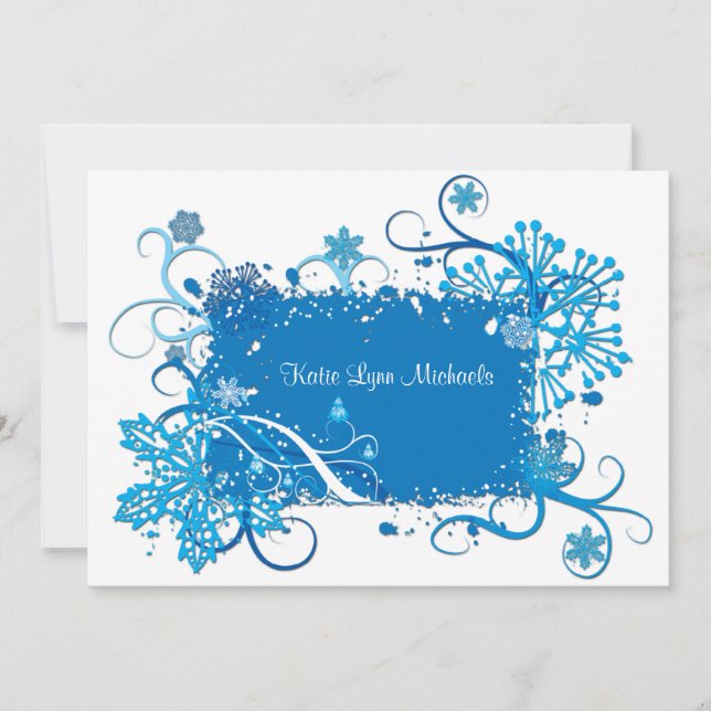Invitation à la douche nuptiale Icy Blue (Devant)