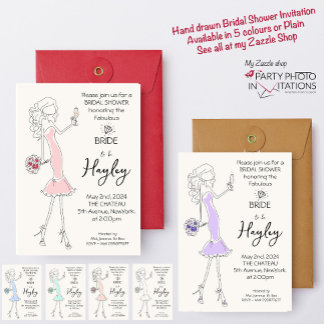 Invitation à la douche nuptiale illustrée à la mai