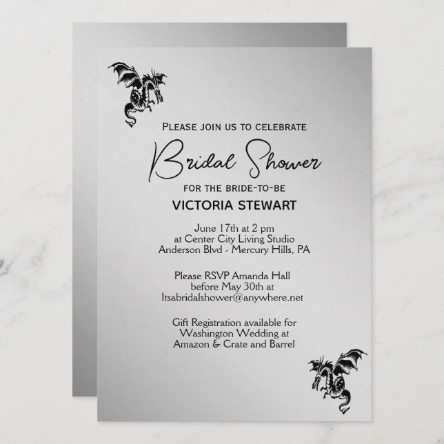 Invitation à la douche nuptiale Imaginaire de drag (Devant / Derrière)