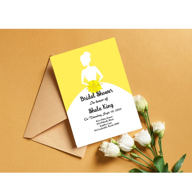 Invitation à la douche nuptiale jaune (Créateur téléchargé)