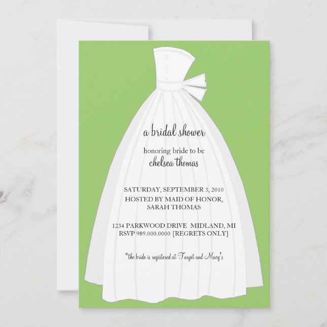 Invitation à la douche nuptiale {Kiwi Green} (Devant)