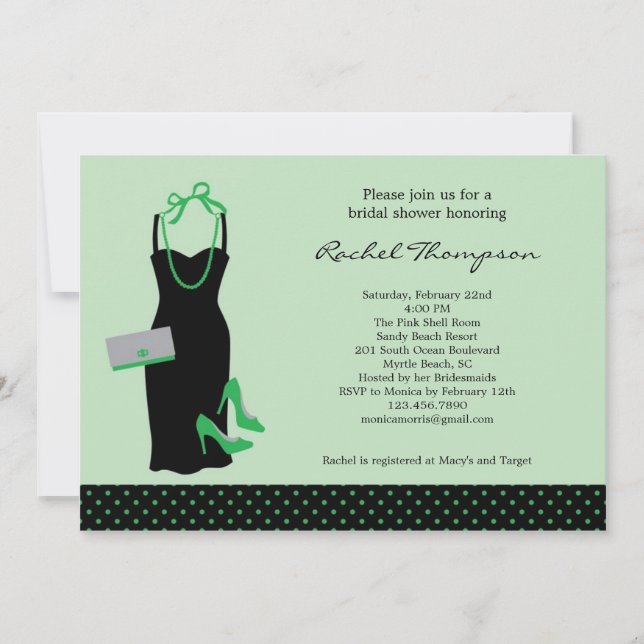 Invitation à la douche nuptiale LBD (Devant)