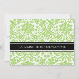 Invitation à la douche nuptiale Lime Black Damask